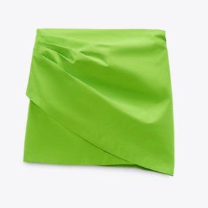 NWT Zara Draped Mini Skirt Green (Limited Edition)